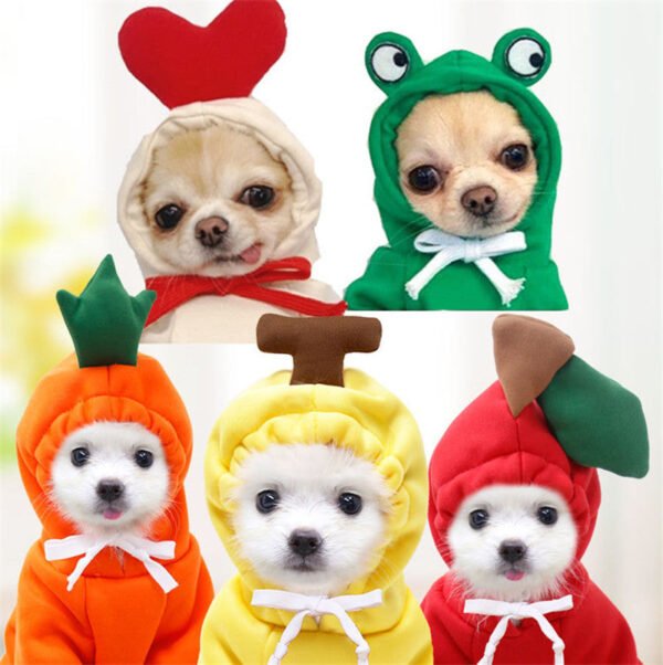 Pet Cat Dog Cute Fruit Hoodies Costume Winter Warm Fleece - Image 12