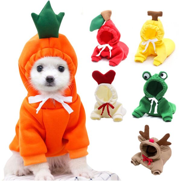 Pet Cat Dog Cute Fruit Hoodies Costume Winter Warm Fleece - Image 7